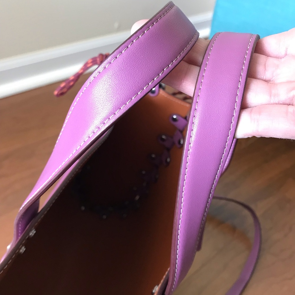 Coach Coachtopia Re-Laceable Reversible Crossbody Tote Purse, Lilac Berry - Picture 14 of 16